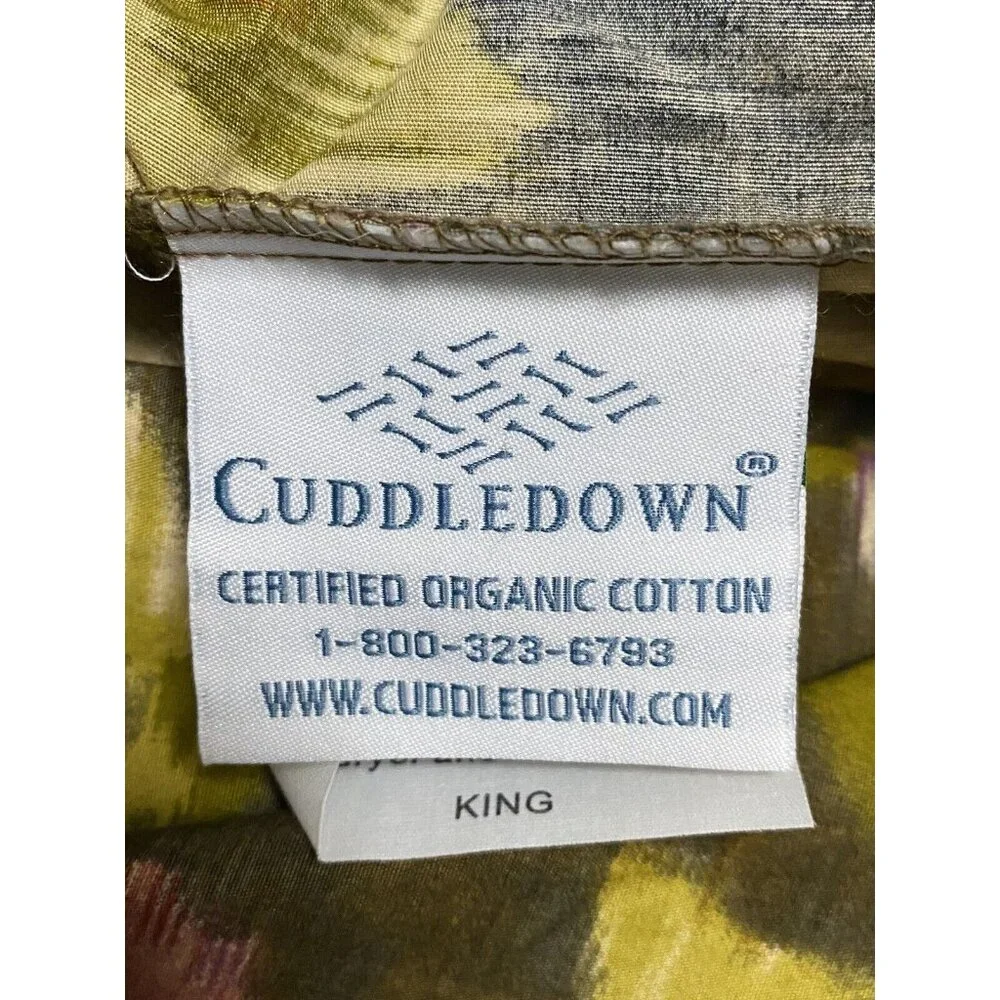 Cuddledown Duvet Cover Shams Set Floral King‎ Organic Cotton Purple